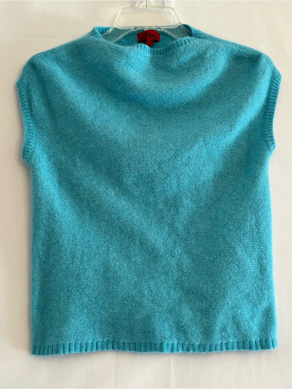 Vintage Aria Angora Metallic Shimmer Knit Sweater Vest XL